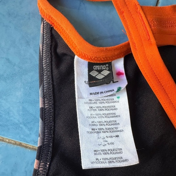 Arena Orange Print Polycarbonite II Challenge One Piece Swimsuit - Picture 4 of 7